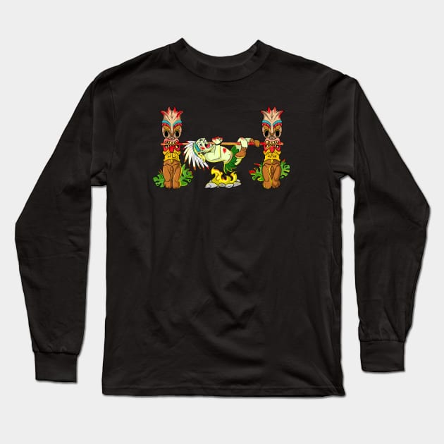 Head Chief Outback Campfire Long Sleeve T-Shirt by Trendy Black Sheep